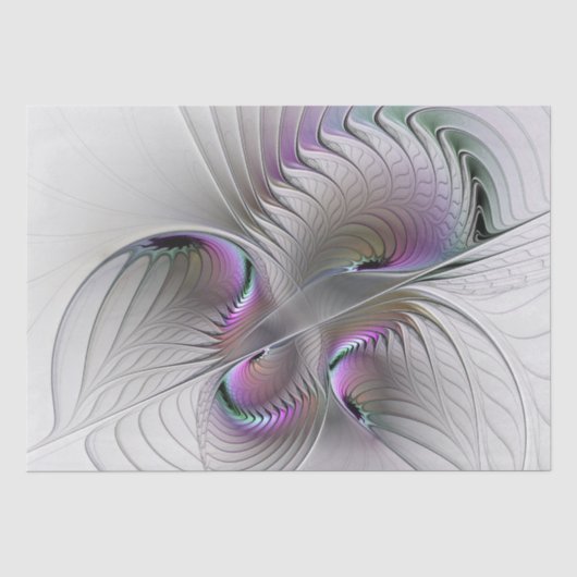 Moderne Abstracte Verlegen Fantasie Figuur Fractal Tissuepapier (Voorkant)