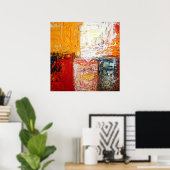 Moderne Abstracte Vierkanten Print Abstracte Kunst (Thuiskantoor)