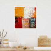Moderne Abstracte Vierkanten Print Abstracte Kunst (Keuken)