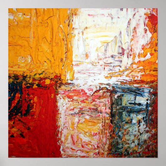 Moderne Abstracte vierkantjes afdrukken Abstracte  Poster (Voorkant)