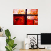 Moderne Abstracte vierkantjes afdrukken Abstracte  Poster (Thuiskantoor)