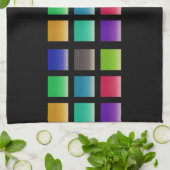 Moderne Abstracte vierkantspatroon Theedoek (Gevouwen)