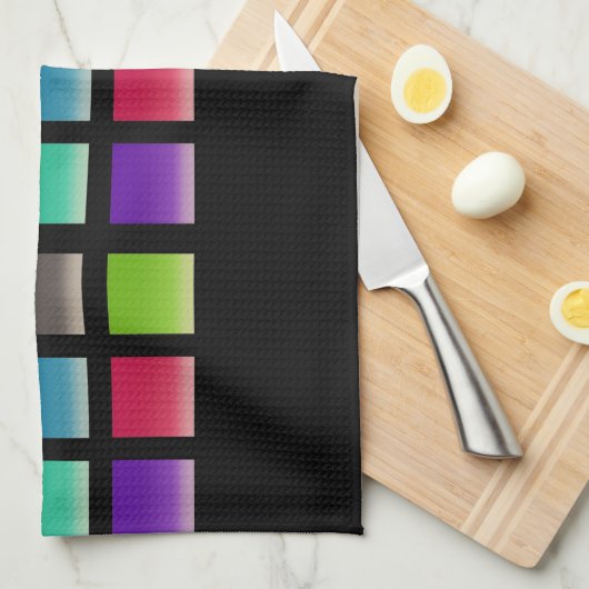 Moderne Abstracte vierkantspatroon Theedoek (Quarter Fold)