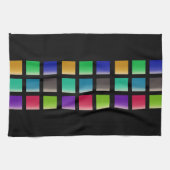 Moderne Abstracte vierkantspatroon Theedoek (Horizontaal)