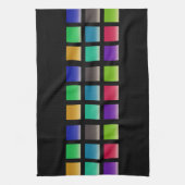 Moderne Abstracte vierkantspatroon Theedoek (Verticaal)