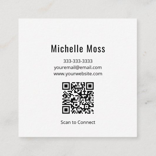 Moderne Abstracte Viool QR code Vierkante Visitekaartje (Achterkant)