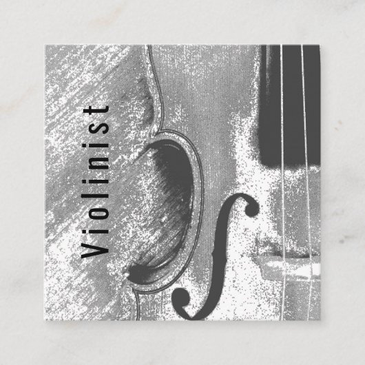 Moderne Abstracte Viool QR code Vierkante Visitekaartje (Voorkant)