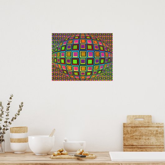 Moderne Abstracte visuele variëteit kleurig Poster (Keuken)