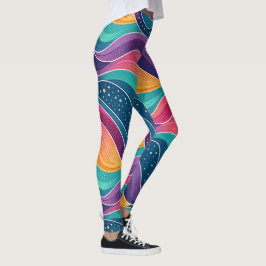 Moderne Abstracte Vloeibare Golven Naadloos Patroo Leggings
