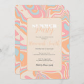 Moderne abstracte vloeibare werveling Peach Fuzz Kaart (Voorkant / Achterkant)