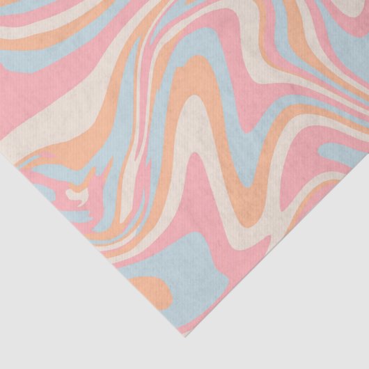 Moderne abstracte vloeibare werveling Peach Fuzz Tissuepapier (Detail)