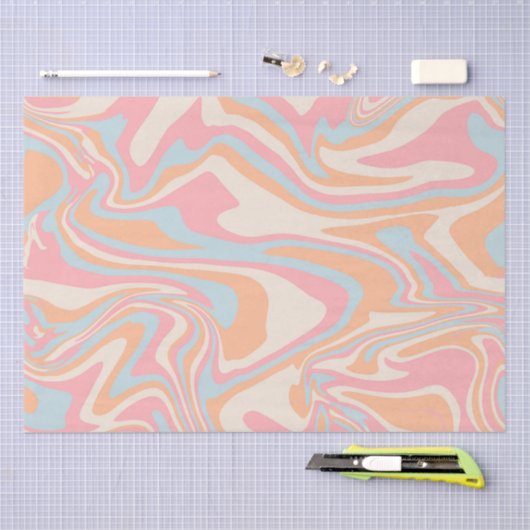 Moderne abstracte vloeibare werveling Peach Fuzz Tissuepapier (Craft)