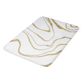 Moderne abstracte Vloeibare werveling Wit Goud Badmat (Gekanteld)