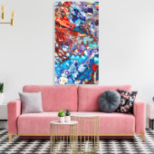 Moderne Abstracte Vloeistof Acryl - Kleurrijk Canvas Afdruk (Insitu (Woonkamer))