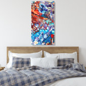 Moderne Abstracte Vloeistof Acryl - Kleurrijk Canvas Afdruk (Insitu (Slaapkamer))