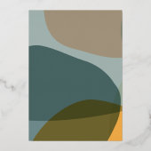 Moderne Abstracte vorm Blauwgroen tapeband met chi Folie Uitnodiging (Achterkant)