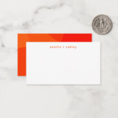 Moderne Abstracte Vorm Oranje Aangepaste Gift Behu Notitiekaartje (Voorkant / Achterkant in situ)