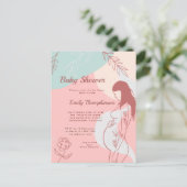 Moderne Abstracte Vorm Verwachtend Mom Baby shower Briefkaart (Staand voorkant)