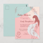 Moderne Abstracte Vorm Verwachtend Mom Baby shower Briefkaart (Voorkant / Achterkant)