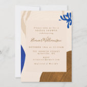 Moderne Abstracte vormen blauw koperen Vrijgezelle Kaart (Voorkant)