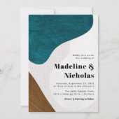 Moderne Abstracte vormen Blauwgroen & bruine bruil Kaart (Voorkant)