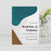 Moderne Abstracte vormen Blauwgroen & bruine bruil Kaart (Staand voorkant)