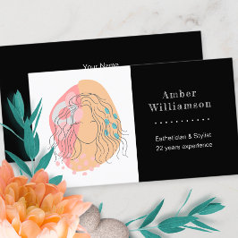 Moderne Abstracte Vormen Boho Oranje Roze Vrouw Bu Visitekaartje