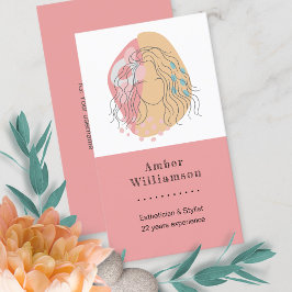 Moderne Abstracte Vormen Boho Oranje Roze Vrouw Ch Visitekaartje