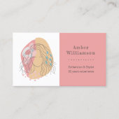 Moderne Abstracte vormen Boho Oranje roze vrouw Visitekaartje (Voorkant)