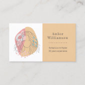 Moderne Abstracte vormen Boho Oranje roze vrouw Visitekaartje (Voorkant)