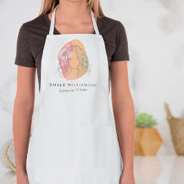 Moderne Abstracte vormen Boho Oranje Roze Woman Ch Schort