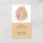 Moderne Abstracte vormen Boho Oranje Roze Woman Ch Visitekaartje (Voorkant)