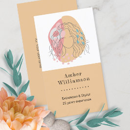Moderne Abstracte vormen Boho Oranje Roze Woman Ch Visitekaartje