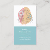 Moderne Abstracte vormen Boho Oranje Roze Woman Ch Visitekaartje (Voorkant)