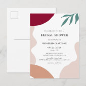 Moderne abstracte vormen Bruidsdoucheuitnodiging Briefkaart (Voorkant / Achterkant)