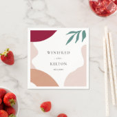 Moderne abstracte vormen bruiloft papier servet (Insitu)