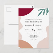 Moderne abstracte vormen bruiloft uitnodiging (Voorkant / Achterkant)