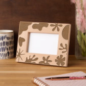 Moderne Abstracte vormen en bloemmotief Gegraveerde Lijstjes (Links)