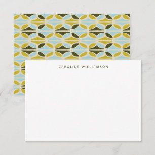 Moderne Abstracte vormen Groene Blauwe Aangepaste  Notitiekaartje