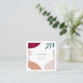 Moderne abstracte vormen hedendaags vierkant vierkante visitekaartje (Staand voorkant)