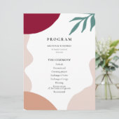 Moderne abstracte vormen hedendaagse bruiloft programmakaart (Staand voorkant)