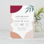 Moderne abstracte vormen hedendaagse Save the date Kaart (Staand voorkant)