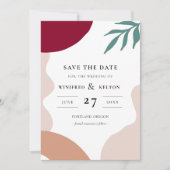 Moderne abstracte vormen hedendaagse Save the date Kaart (Voorkant)