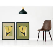 Moderne Abstracte Vormen in Aardse Tonen Set I Poster