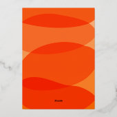 Moderne Abstracte vormen in Oranje chic Wedding Folie Uitnodiging (Achterkant)