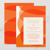 Moderne Abstracte vormen in Oranje chic Wedding Kaart (Voorkant / Achterkant)