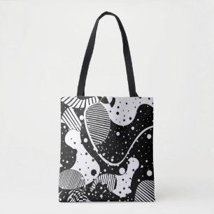 Moderne Abstracte vormen in zwart & wit Tote Bag