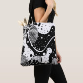 Moderne Abstracte vormen in zwart & wit Tote Bag (Dichtbij)