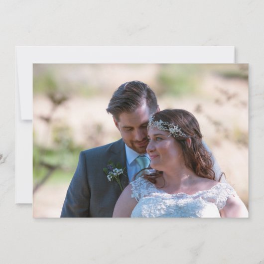 Moderne Abstracte Vormen Lijnen Foto bruiloft Bedankkaart (Achterkant)