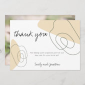 Moderne Abstracte Vormen Lijnen Foto bruiloft Bedankkaart (Voorkant / Achterkant)